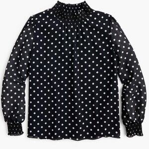 JCrew Smocked Crinkle Chiffon Top | sz M